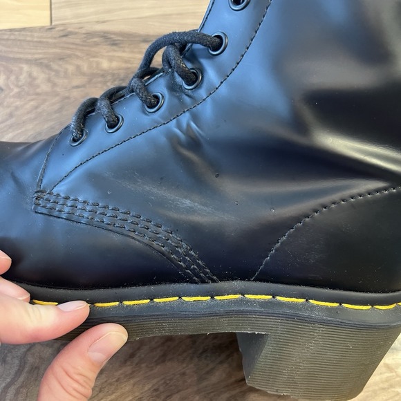 Dr. Martens Clemency 8 Eye Boots Black Smooth Leather Women's US 11 Heeled - Picture 15 of 16